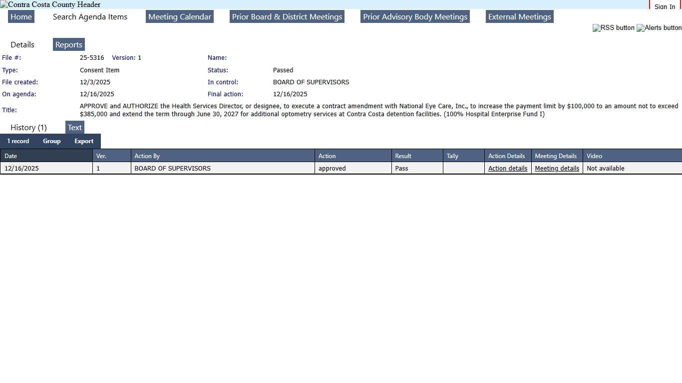 CONTRA COSTA COUNTY - File #: 25-5316